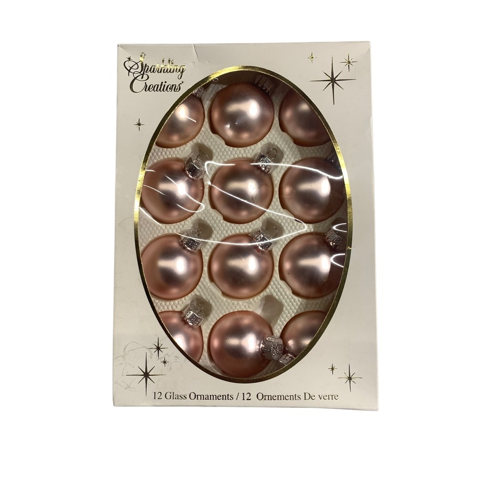SparklingCreations‎ 12 Glass Ornaments Rose Gold Shatterproof Christmas Tree